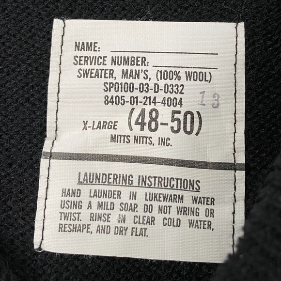 Vintage Y2K Mitts Nitts 100% Wool Navy Mock Neck Sweater Men’s XL - New Other - Picture 4 of 6